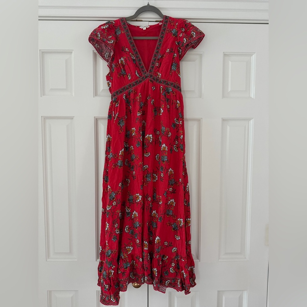 Max Studio Red Floral Maxi Dress